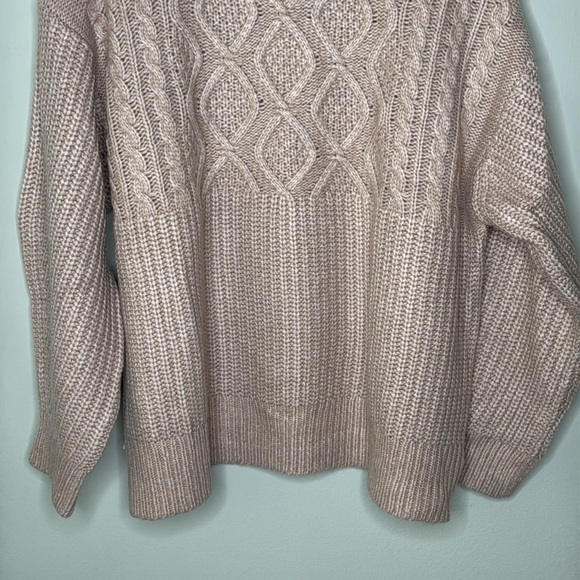 A New Day Mock Turtleneck Pullover Cable Knit Sweater in Pink Size XL NWT - Picture 3 of 6
